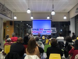 A partial view of the audience at the event in Barcelona, where Venezuelan, Brazilian and Palestinian Resistance issues were discussed on November 30, 2024. Photo: Masar Badil.