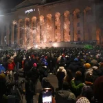 US sponsored opposition rally at the Georgian Parliament on Rustaveli Avenue in the center of Tbilisi, Georgia on December 12, 2024. Photo: New Eastern Outlook.