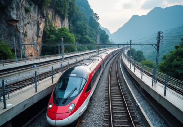 AI generated photo of a high speed train. Photo: X/@marinebharat/Grok AI.