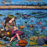 Alice in Palestine (2021), painting by Maysa Yousef, Palestinian artist from Gaza.