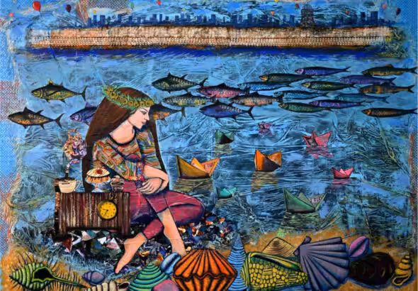 Alice in Palestine (2021), painting by Maysa Yousef, Palestinian artist from Gaza.