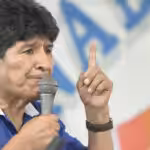 Former president of Bolivia, Evo Morales, speaks at a meeting of social movements. Photo: EFE.