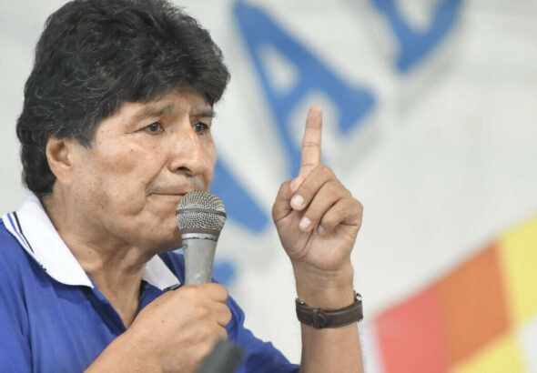 Former president of Bolivia, Evo Morales, speaks at a meeting of social movements. Photo: EFE.