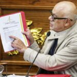 National Assembly President Jorge Rodríguez at a meeting for the Delegated Commission on Monday, December 23. Photo: Wilmer Errades/Últimas Noticias.