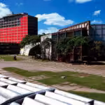 View of the administrative president's office of the Central University of Venezuela (UCV), next to the Central Library and the majestic concert hall, the Aula Magna. Photo: File photo.