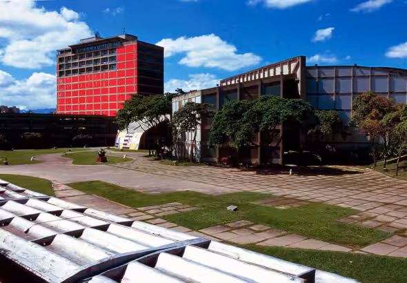 View of the administrative president's office of the Central University of Venezuela (UCV), next to the Central Library and the majestic concert hall, the Aula Magna. Photo: File photo.