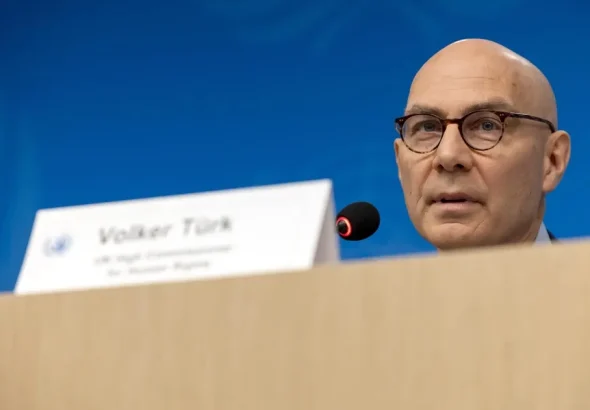 United Nations High Commissioner for Human Rights Volker Türk during a press conference in Geneva. Photo: Salvatore di Nolfi/EFE.
