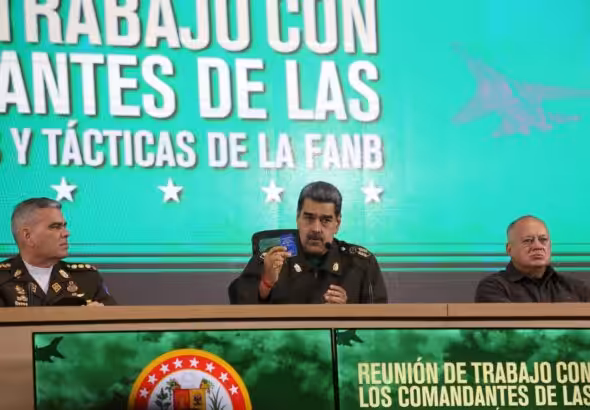 President Nicolás Maduro speaks at a meeting with the commanders of the superior tactical units of the Bolivarian National Armed Force, December 6, 2024. Photo: Threads/@presidencialve.