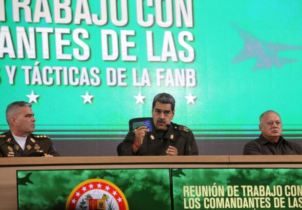 President Nicolás Maduro speaks at a meeting with the commanders of the superior tactical units of the Bolivarian National Armed Force, December 6, 2024. Photo: Threads/@presidencialve.