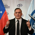 The attorney general of Venezuela, Tarek William Saab, at a press conference. Photo: Bloomberg.