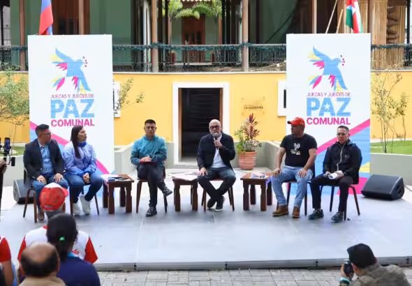 Venezuelan National Assembly President Jorge Rodríguez announces the start of the campaign for the election of the communal justices of peace, December 4, 2024. Photo: National Assembly Press.