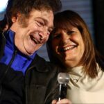 Far-right Argentinian President Javier Milei and his Security Minister Patricia Bullrich, during a presidential campaign rally in 2023. Photo: Matias Baglietto/Reuters/File photo.