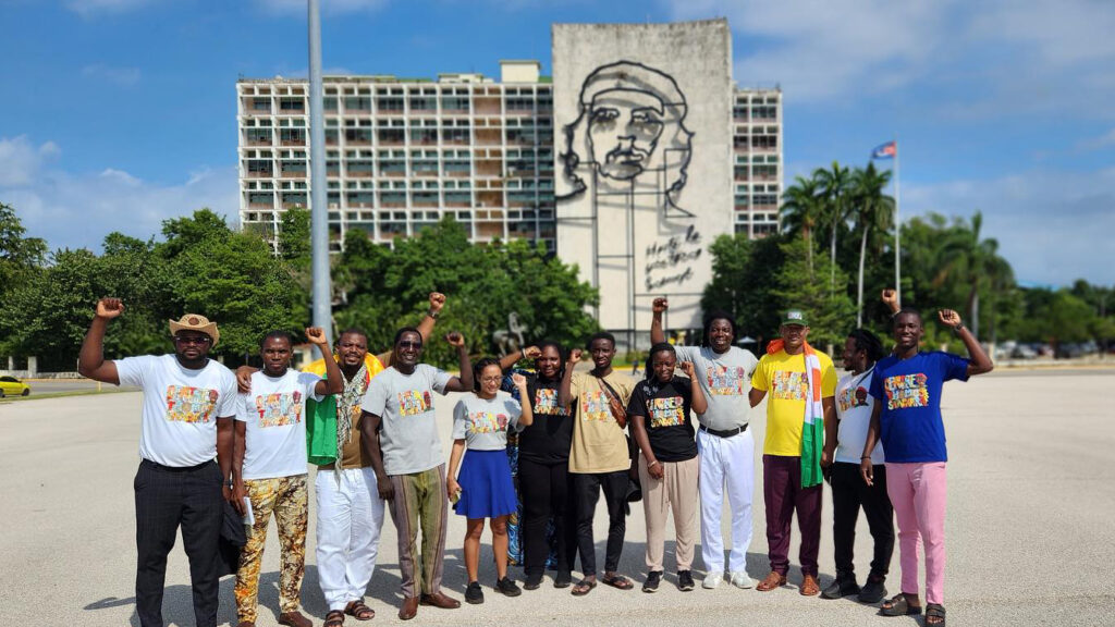 The delegation from the Alliance of Sahel States arrives in Havana. Photo: Centre Thomas Sankara pour la libƩration et l'unitƩ africaine.
