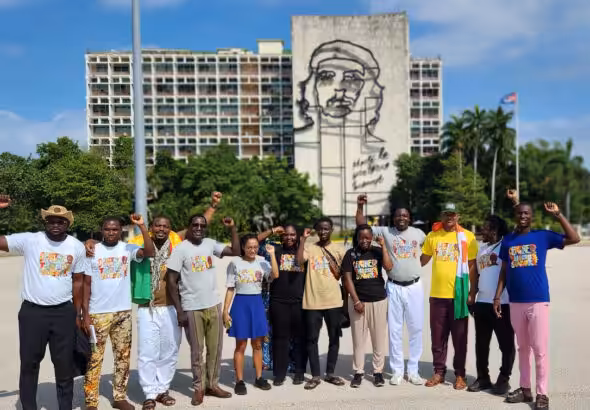 The delegation from the Alliance of Sahel States arrives in Havana. Photo: Centre Thomas Sankara pour la libération et l'unité africaine.