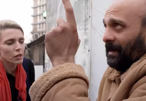 Screenshot from the CNN fake news video of US journalist Clarissa Ward rescuing an alleged Syrian political prisoner from a Damascus prison. Photo: The Grayzone.
