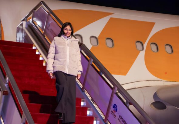 Venezuelan Vice President Delcy Rodríguez arriving in Beijing, China, for an official visit, on Wednesday, December 4, 2024. Photo: La Radio del Sur.