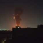 The bombing site of a recent Zionist airstrike. Photo: Hodhod.