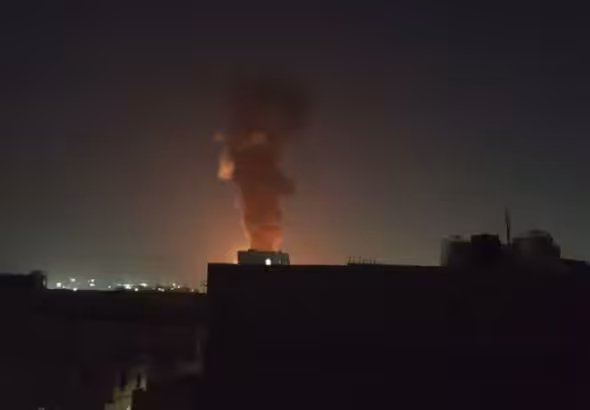 The bombing site of a recent Zionist airstrike. Photo: Hodhod.