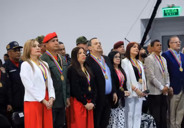 Group of top Venezuelan officials illegally sanctioned by the US, UK, Canada, and the European Union, after President Maduro's inauguration on Friday, January 10. Photo: Jhon Zerpa/Presidential Press.