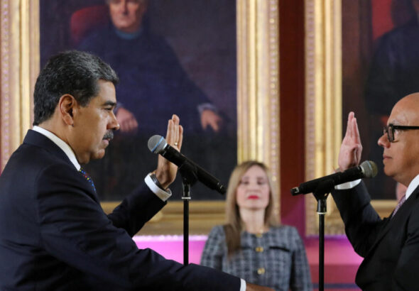 Venezuelan President Nicolás Maduro swears in as constitutional president of Venezuela for the 2025-2031 term after winning the July 28 presidential election at the National Assembly headquarters, Caracas, January 10, 2025. Photo: Presidential Press.