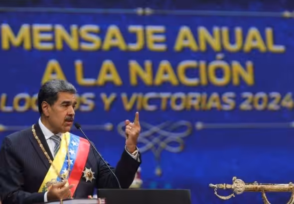 Venezuelan President Nicolás Maduro during his annual message to the nation on Wednesday, January 15, 2025. Photo: Presidential Press.