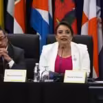 Presidents Xiomara Castro (Honduras) and Gustavo Petro (Colombia) at a CELAC meeting. Randy Brooks/AFP.