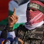 Abu Obaida, spokesman for the Qassam Brigades, the military wing of the Palestinian Hamas resistance movement. Photo: AFP.