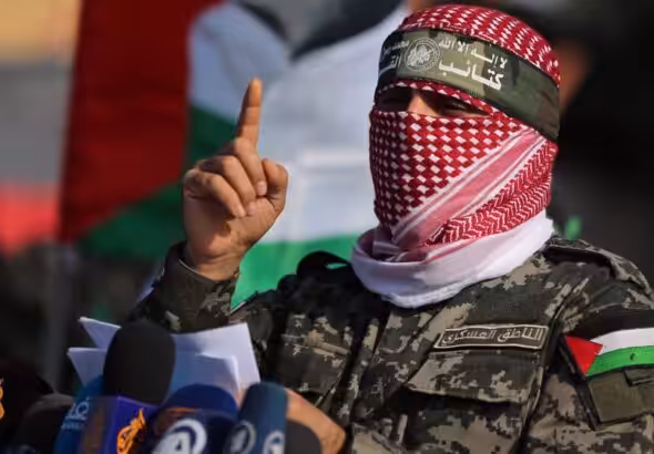 Abu Obaida, spokesman for the Qassam Brigades, the military wing of the Palestinian Hamas resistance movement. Photo: AFP.