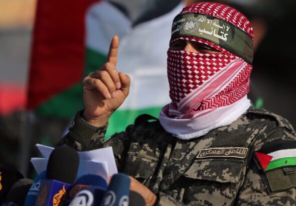 Abu Obaida, spokesman for the Qassam Brigades, the military wing of the Palestinian Hamas resistance movement. Photo: AFP.