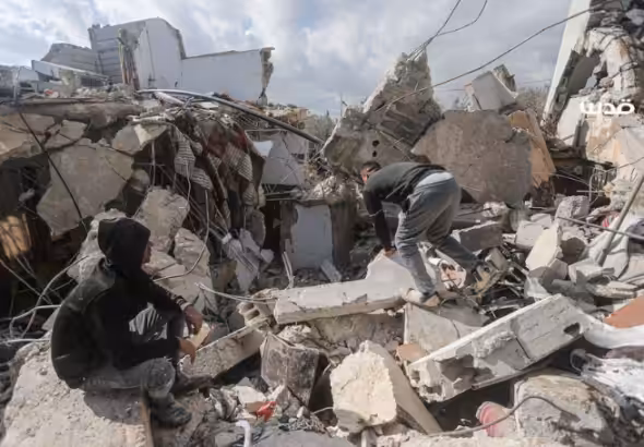 Massive destruction caused by Israeli occupation forces to the town of Burqin, near Jenin. Photo: QNN.