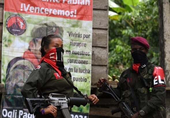 Two members of the Colombian armed guerrilla organization National Liberation Army (ELN). Photo: ELN.