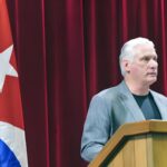 Cuban President Miguel Díaz-Canel delivers a speech at an official event. Photo: Presidency of Cuba.