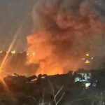 A smoke plume erupts after Israeli airstrikes on Lebanon on January 12, 2025. Photo: social media.