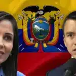 Citizen Revolution's presidential candidate Luisa González (left) and right-wing current president of Ecuador, Daniel Noboa (right). Photo: France24.
