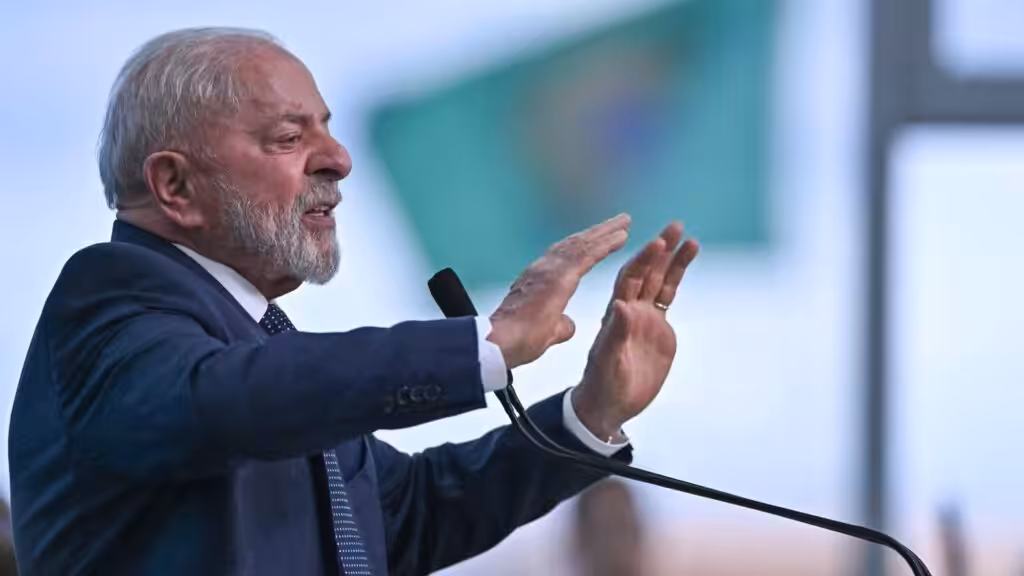 The president of Brazil, Luiz Inácio Lula da Silva, at a press conference. Photo: Andre Borges/EFE/file photo.