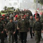 Venezuelan President Nicolás Maduro marches with the High Command of the Bolivarian National Armed Forces (FANB) at the launching of the Bolivarian Shield 2025 Military Drills, on Wednesday, January 22, 2025. Photo: Presidential Press.