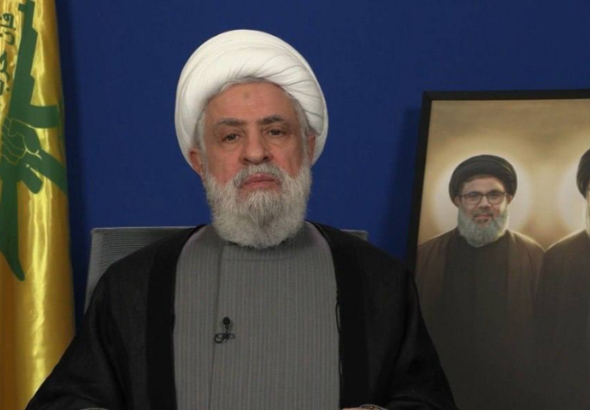 Hezbollah Secretary-General, Naim Qassem. Photo: Al-Mayadeen.