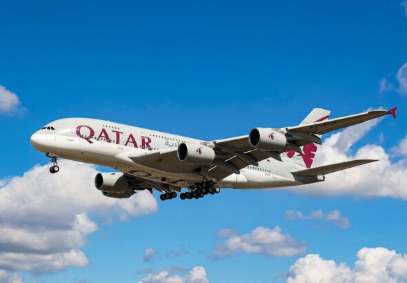 A Qatar Airways flight mid-air. Photo: Qatar Airways.