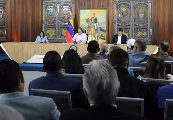 Venezuelan President Nicolás Maduro chairs the first session of the Federal Council of Government of 2025, on Tuesday, January 28, in Caracas. Photo: IG/@wiliamserantesvzla.