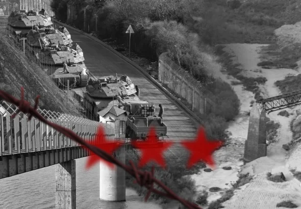 Israeli occupation forces in Al-Mantara Dam. Photo: The Cradle.