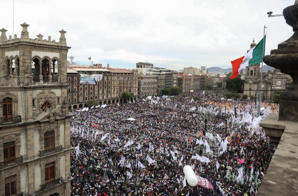Claudia Sheinbaum address the people and celebrate 100 days as the President of Mexico. Photo: X.