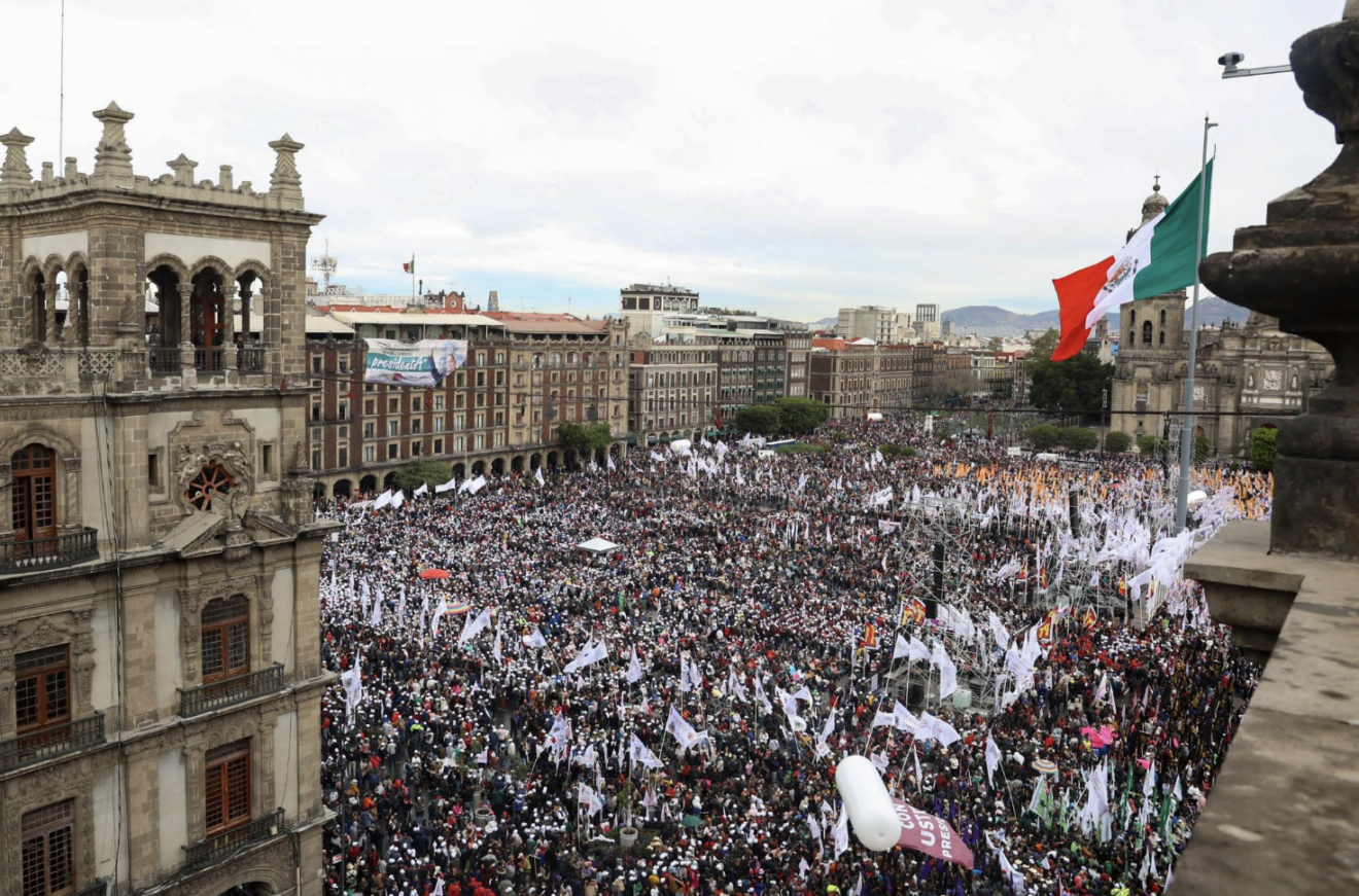 Claudia Sheinbaum address the people and celebrate 100 days as the President of Mexico. Photo: X.