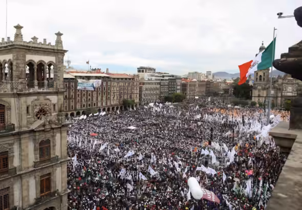 Claudia Sheinbaum address the people and celebrate 100 days as the President of Mexico. Photo: X.