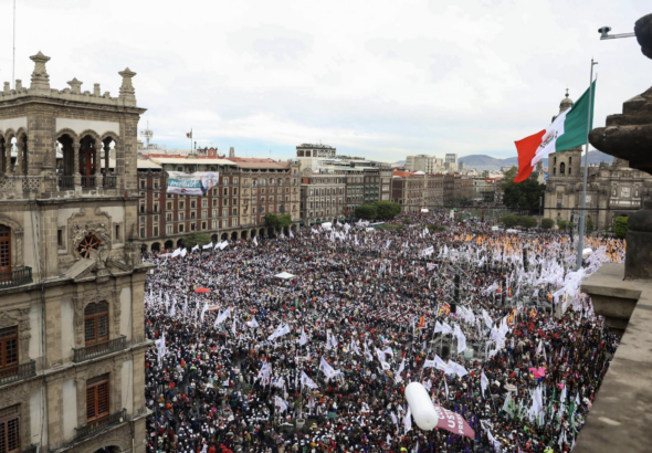 Claudia Sheinbaum address the people and celebrate 100 days as the President of Mexico. Photo: X.