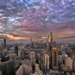 Shangai's skyline at sunset. Photo: u/arbili/Reddit.