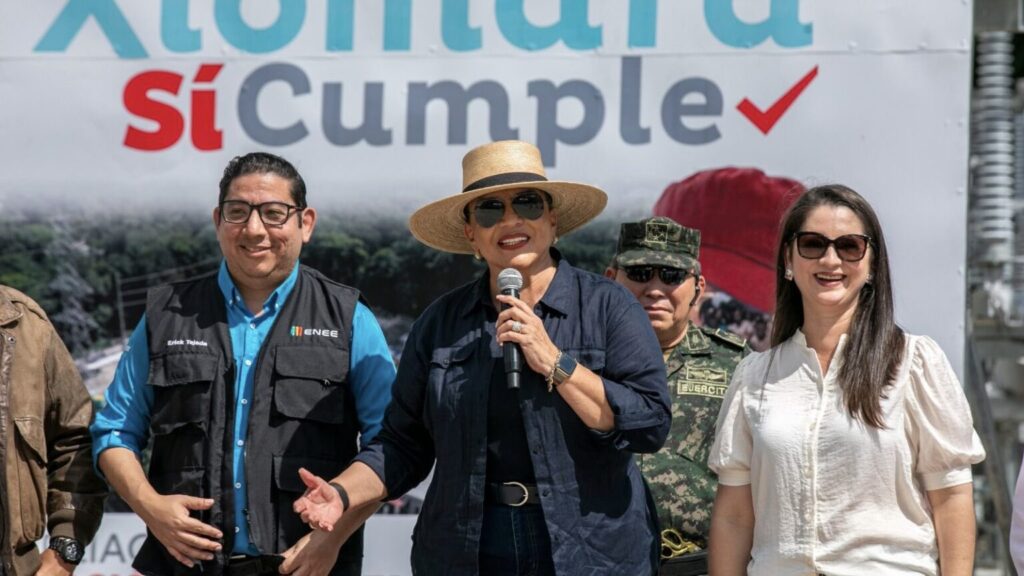 Honduran President Xiomara Castro giving a press conference in November 2024. Photo: Xiomara Castro /X,