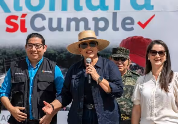 Honduran President Xiomara Castro giving a press conference in November 2024. Photo: Xiomara Castro /X,