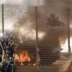 Composition depicting Palestinian steadfastness during the Al Aqsa Flood battle. Photo: Taqadoom Magazine.