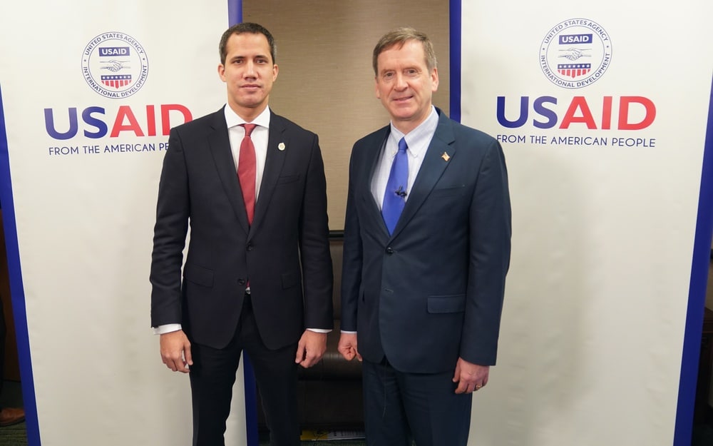 USAID Administrator Mark Green met with “Interim President” Juan Guaido to speak about USAID’s “continued support to the people of Venezuela” in June 2020. Photo: Patrick Moore/USAID/file photo.