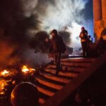 Supporters of the opposition on Maidan Square in Kiev during the clashes between protesters and the police, Feb 19, 2014. Photo: Andrey Stenin/Sputnik.